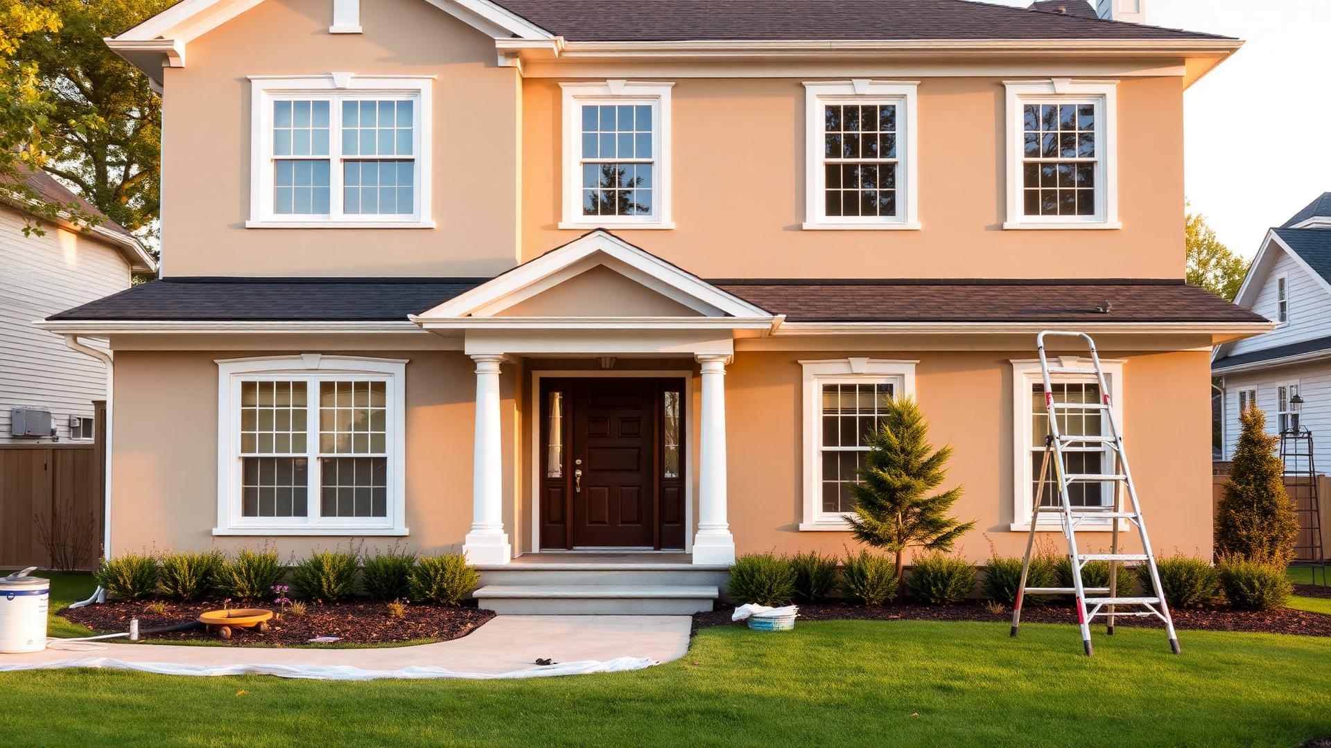 painting contractor in Moore OK repainting a home exterior
